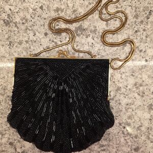 Vintage Carolyne Barton Beaded Shell Purse w/ Chain